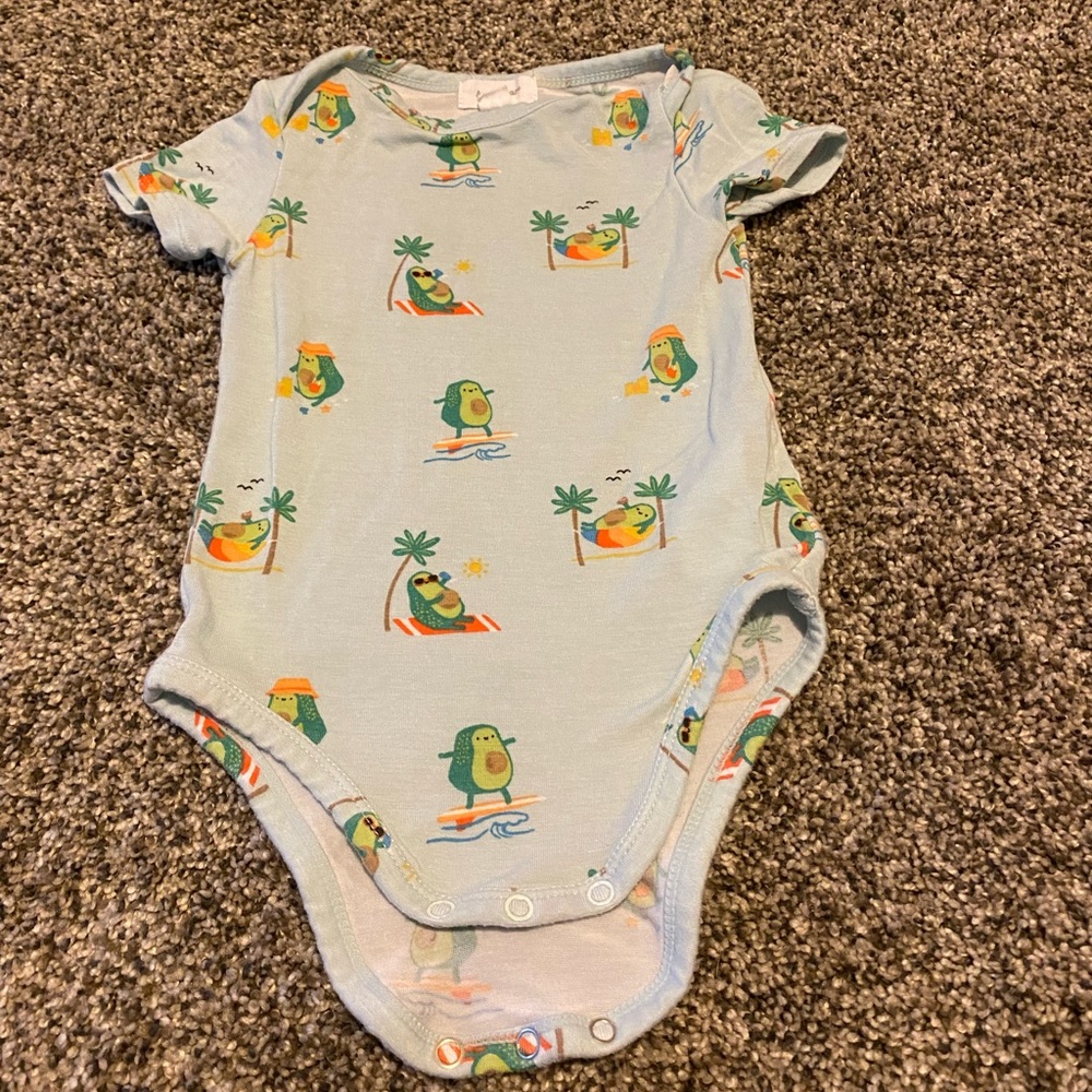 EUC Beach Avocado short sleeve onsie